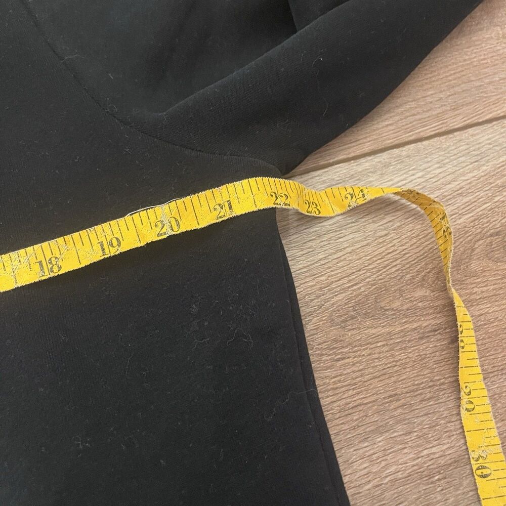 Wanakome Hestia Cowl Neck Black Hoodie Vegan Leather Trim Pullover Women's Large - Picture 4 of 6